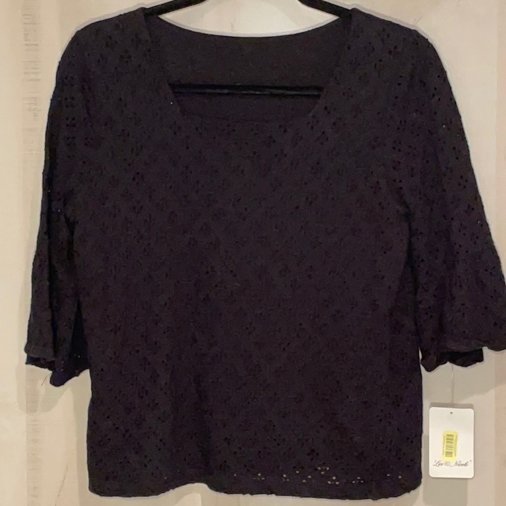 Leo & Nicole Black Boho Lace Shirt